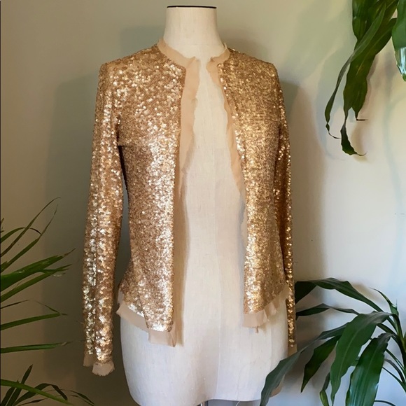 ✨bebe - Matte Sequine and Chiffon Top - Medium - Picture 3 of 11